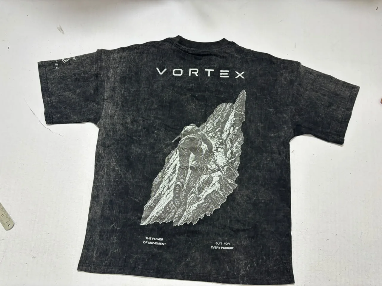 Acid-wash t-shirt with large back graphic