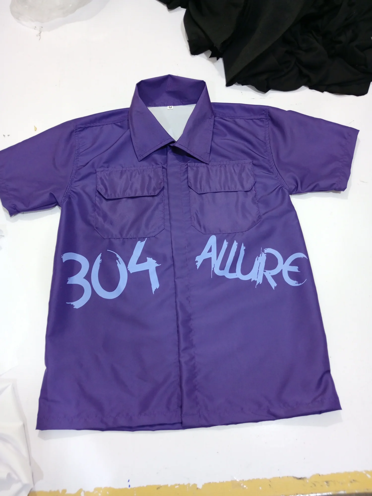Custom printed work shirt with flap pockets
