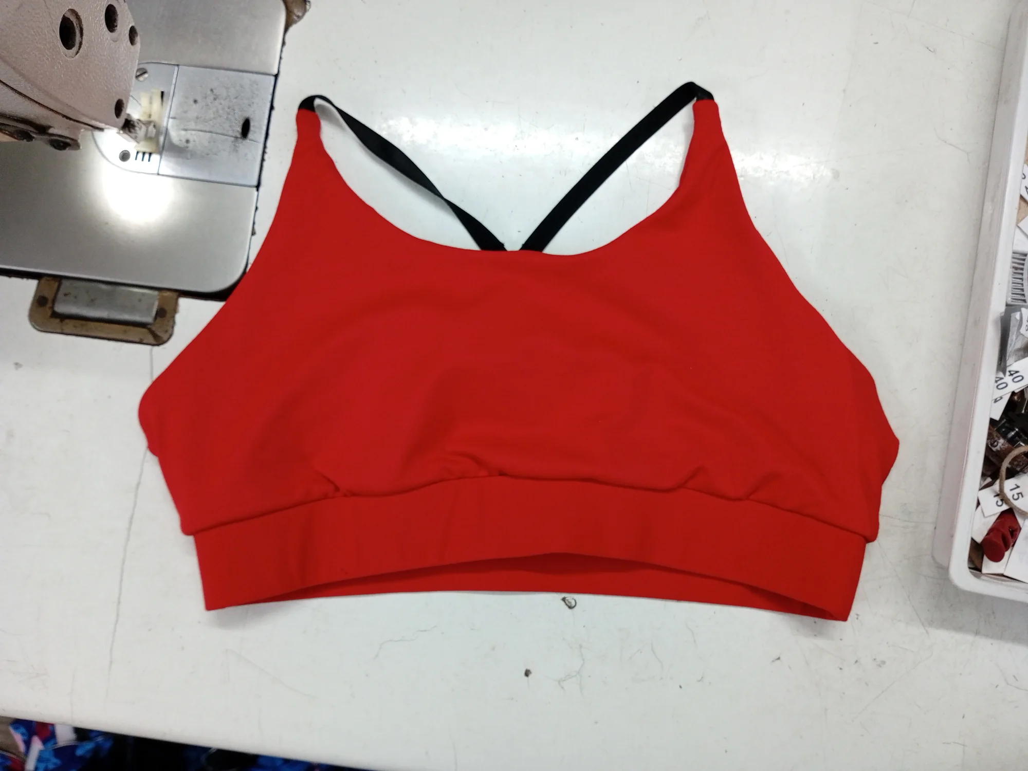 Red sports bra, front
