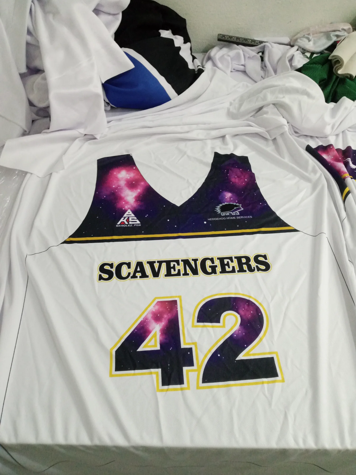 Jersey front panel printed on fabric before cutting