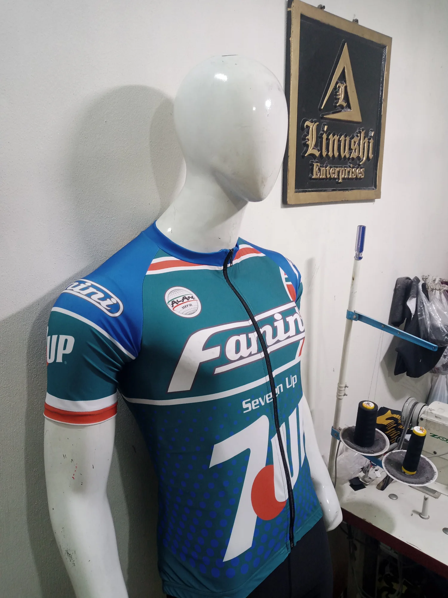 Sublimated cycling jersey side view